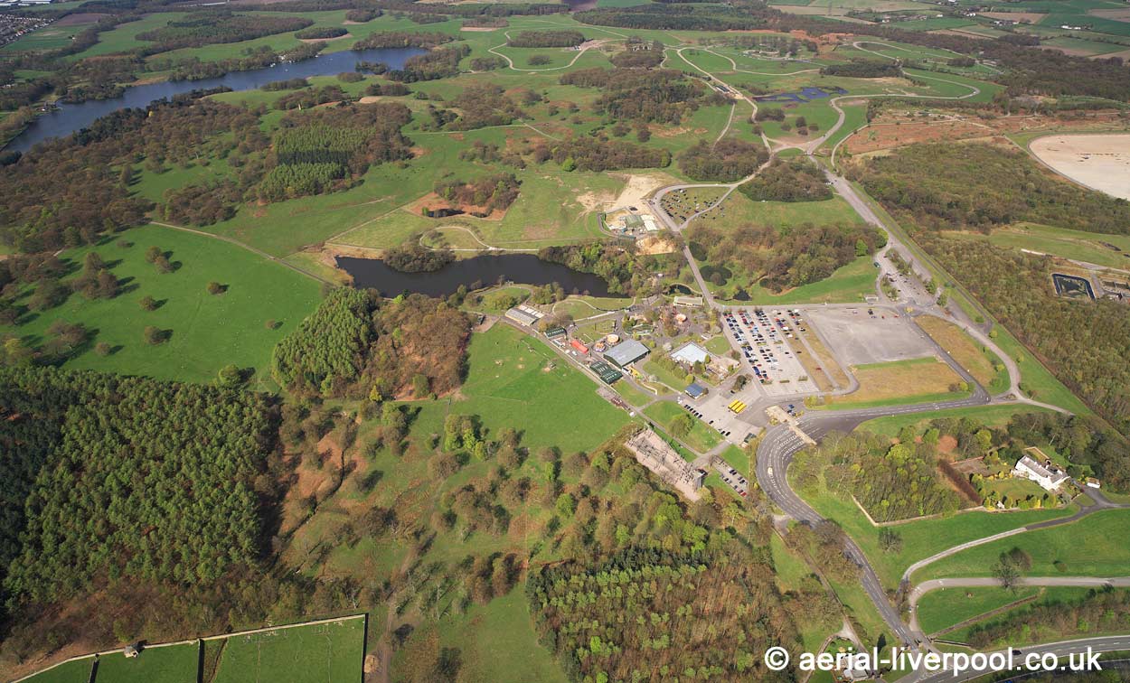 aerial photograph of Knowsley Safari Park Liverpool
        England UK