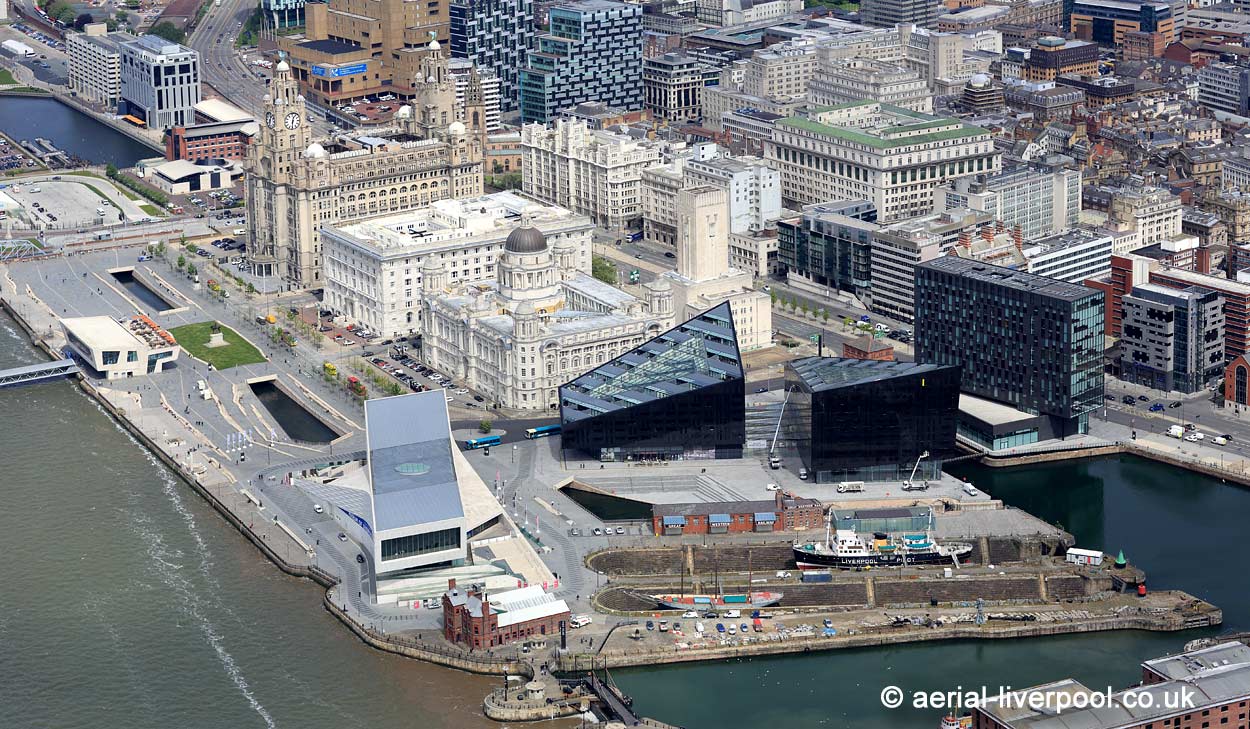 aerial photograph of Pierhead
          Liverpool England UK